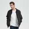 Mäns Svart Flyg Bomber Jacka Casual Softshell Men Baseball Jackor och Coats Full Zip Up Varsity Jacket med armficka 210522