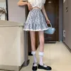 Gonne Punto di pizzo floreale Mini Moda coreana a vita alta Vintage Primavera Autunno Estate Abbigliamento donna Vetement Femme 2022