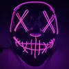 Masque d'Halloween LED Light Up Masques de fête L'année électorale de purge Grands masques drôles Festival Cosplay Costume Fournitures Glow In Dark ZZA7521