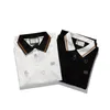 Erkekler Arılar Işlemeli Polo Gömlek Luxur Tasarımcı Kısa Kollu T Shirt Yaka Açılır Siyah Beyaz Polos