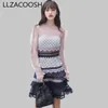 High Quality self portrait Spring long sleeve hollow out cake colorful Water soluble lace dresses 210514