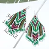 Orecchini di perline colorati fatti a mano etnici vintage per le donne Nuovi orecchini di perle di nappe lunghe bohemien ciondolano i gioielli