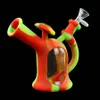 6.2" Water bong pipe silicone smoking pipes beaker bongs portable hookah oil rig bubbler Sprinkling can shape
