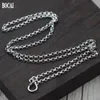 100% s925 Pure silver jewelry Circle Necklace retro Man and Woman all-match long paragraph sweater chain Valentines day gifts