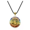 Orgone 7 Chakra pendentif arbre de vie énergie Orgonite collier rose cristal guérison résine bijoux chaînes de baisse