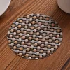 pvc round woven mats coffee shop kitchen non-slip anti-scald insulation coaster wholesale