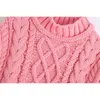 BBWM Women Sweet Fashion Cable Knitted Cropped Vest Vintage High Neck Sleeveless Sweater Girls Chic Tops 210520