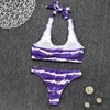 Sexy Gradient Bikini Set 2022 Halter Swimwear Women Swimsuit Pink Purple Bathing Suit Swimming For Female Biquini Women's