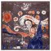 Écharpe de designer 2024 Hiver Peinture à l'huile de Van Gogh Marque de luxe Foulard carré en soie sergé Femmes Foulard Châle Foulards pour dames