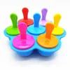 Многоцелевые Popsicle Bolds Летние силиконовые 7-луночные POPSICL Красочный DIY Мороженое Лоток Творческий Торт Выделенный Форма