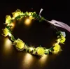 Party levererar LED blomma krans brudklänning hår krans brud brudtärna blommig krona Hawaii havet semester inredning tillbehör sn5317