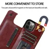 For Iphone Phone Cases Protective Cover Case Dual Buckle Solid Color Pu Leather With Card Slots 13 12 11 Pro Max Xr Xs X 7 8 Plus