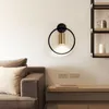 Post moderne mur LED lampes de luxe rond E27 noir/or applique chambre salon chevet décor à la maison Spot luminaire