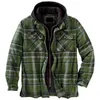 Vinter Män Jackor Plaid Coat Male Warm Parkas Hooded Windbreaker Outwear Övergripande Kläder Tillfälligt Lös Sport Jacka LX077 211126