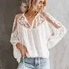 Inspiré blanc en mousseline de soie blouse femmes broderie dames hauts transparent tunique haut pour femme grande taille mode blouse nouveau 210412