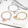 Damen-Edelstahlarmbänder TURN TO Heart Gold Silber OT-Ketten Pulsera-Armband Modeschmuck für immer-Liebe t style262r