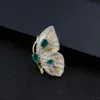 Gem's Ballet Natural Green Green Gemstone Jóias 925 Sterling Prata Banhado A Ouro Handmade Butterfly Broches Pingente Para As Mulheres