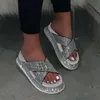 Bling Mulheres Chinelos 2021 Sapatos de Praia de Verão Moda Sexy Cross Strass Feminino Slides Bela elegante Sandálias Senhoras