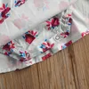 0-24M Summer Born Baby Girls Vêtements rouges Set Valentine Day Tenues Chemise Volants Shorts Bloomers Costumes 210515