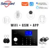 Smart Home Lefglar WiFi GSM نظام الرطوبة عرض درجة الحرارة TFT شاشة RFID اللمس لوحة المفاتيح 433 استشعار الباب الإنذار