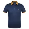 Neues Luxuryt-Designer-T-Shirt für Herren, gestreift, modisches Poloshirt, Herren-Poloshirt mit High-Street-Snake-Little-Bee-Tiger-Print