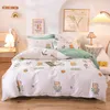 Juegos de ropa de cama SongKAum, textil para el hogar, fiesta, pequeña funda de sarga de algodón fresco, sábana, funda de almohada, conjunto para niño y niña adolescente