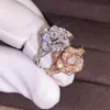 Womens Rings Crystal Jewelry 18K plated rose gold ring group zircon Cluster For Female Band styles