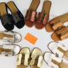 Women Paris Sandals Beach Slide Classic Flat Slippers Fashion Designs Orange Scuffs Shoes