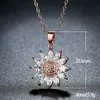 Colares de pingentes Colar de girassol para mulheres jóias de moda Copper Zircão Big Flower Luxury Garfaça Coreia estilo atacado