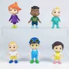 Cocomelon Family Friends 6 SZTUK Action Figures Pack Jojo Family Charakterów Lalki Zabawki Zabawki Wyposażony w JJ Boy Cody Nina Yoyo TomTom Collection Models Cake Ornament G6004CZ