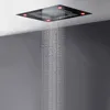 Black Shower Head Luxury Hotel Big Rain Waterfall 3 Funktioner Howerhead Electricity LED -ljus 600 x 800 mm 304 Rostfritt stål