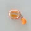 Dynamic Liquid Case für AirPods Cases Orange Cute Food Clear Glitter Schutzhülle Obst Orangen Treibsand Air Pods 2 Pro