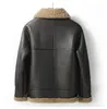 Sheepskin Leather Jacket Woollen Fur Coat Autumn Winter Jackets for Man Warm Thick Windbreaker Windproof Big Size M-10XL Black Tops