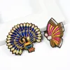 Szpilki, broszki ręcznie Haftowane motyl / Peacock Ciekawe bulion do Coat Shirt Hat worek Ornament Broche 1order = 1 pc (nie myj)