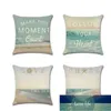 Cushion/Decorative Pillow Beach Theme Series Linen Cushion Cover Decorative Sea Landscape Pillowcase 45*45cm Throw Case Factory price expert design Quality Latest