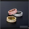 Jewelryshiny Copper Band Wholesale Fashion Cubic Zircon Forever Love Wedding Bands Eternity Rings Drop Delivery 2021 Gp9M1