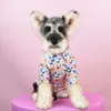 Случайные петлеты для домашних животных Толстовая одежда Симпатичные напечатанные домашние животные футболка одежда собака пружина Teddy Schnauzer одежда