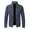 Vestes pour hommes Top qualité 2021 automne hiver veste coupe ajustée col montant fermeture éclair hommes solide coton épais chaud pull