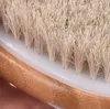 Escova de corpo natural de bambu natural pincel curvado punho seco banho chuveiro escovas de spa massagem