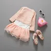 Filles Vêtements Ensembles Fille Robes Une Pièce Enfants Cardigans Tenues Bébé Filles 2 Pièces Robe Costume fille vêtements Blouse 210413