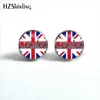 NES-0028 Boucles d'oreilles drapeau britannique Steampunk Old London Ear Stud Jewelry Boucles d'oreilles drapeau américain Boucles d'oreilles cabochon en verre HZ4 X0709 X0710