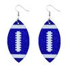 Boucles d'oreilles de football pour femmes Boucles d'oreilles de football en faux cuir paille