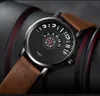 Yazolel уникальный циферблат индивидуальный дизайн индивидуальности мужские мужские просмотр Smart Sports Clear World Time Watch Teather ремешок молодежные наручные часы повседневные стиль