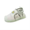 Barn sommar sandaler lyftband plus krok stängning lätt för baby bär sandaler pojkar gilrs söt blomma mesh skor barfota 210713