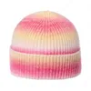 Mode Tie Dye Beanies Mössor För Kvinnor Ull Strikkad Vinter Varm Keps Män Hip Hop Caps Utomhus Bonnet Casual Hat