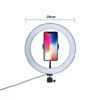 LED Selfie Light Ring Lamp 10 inch met statief Dimbare fotografische verlichting voor live stream / make-up / video dimbare schoonheid 26cm ringlight