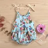 Bebê menina romper ins princesa jumpsuit flor cópia espaguete roupa boutique boutique boutique roupa miúdos verão uma peça bodysuit 10 estilos m3686