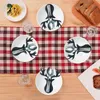 Décorations de Noël 4pcs / Set Cutlery Sac Fournitures Tête noire Ensemble de têtes mignonnes pour le couteau à fourche Décor à la maison