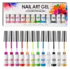 Quality metal color set glow in dark colors 12 colors nail art gel gelpolish gliter Paint Nail Gel Set kit Long Lasting Easy Painting UV Gel Nail Polish Kit