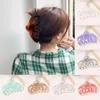 Barrette coréenne en acrylique pour femmes, pince à cheveux creuse transparente solide, pince à cheveux en plastique de grande taille, accessoires pour cheveux